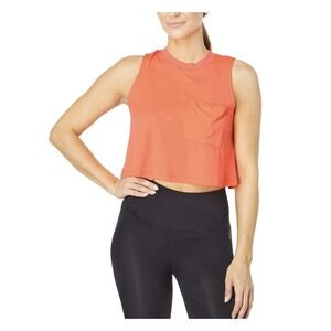 Free People Movement WOMEN'S Neon Orange Sleeveless Throwback Tank Top Sz S